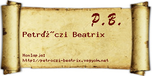 Petróczi Beatrix névjegykártya