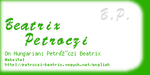 beatrix petroczi business card